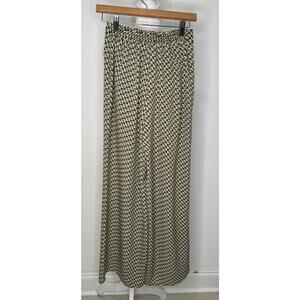 Sadie and Sage Green and Cream Wide leg Pants Size small New with tags